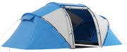 Outsunny Tenda de Campismo Familiar para 4-6 Pessoas Tenda Dobrável Impermeável para Praia Parque 430x240x170 cm Azul e Branco | Aosom Portugal