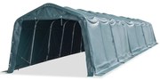 Tenda para gado removível PVC 550 g/m² 3,3x16 m verde-escuro