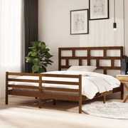 Estrutura de cama super king 180x200 cm madeira castanho-mel