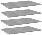 Prateleiras para estante 4 pcs derivados de madeira cinza