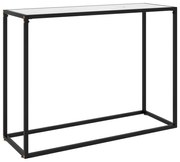 Mesa consola 100x35x75 cm vidro temperado branco