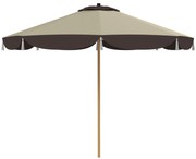 Outsunny Guarda Sol de Jardim Ø2,6 m com Cobertura UV 50 Entrada de Ar e 8 Varetas Bege | Aosom Portugal