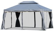Pérgola de Jardim 4x3m Pérgola de Alumínio com Teto de Ventilação 4 Co