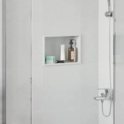 vidaXL Nichos de Chuveiro Branco 30 x 20 x 9,5 cm Aço inoxidável
