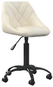 vidaXL Cadeira de escritório veludo cor creme