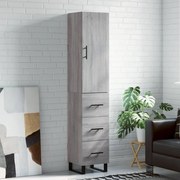 vidaXL Armário alto 34,5x34x180 cm madeira processada sonoma cinza