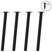 Pés de mesa de console 4 peças, preto, 72 cm, aço