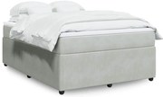 vidaXL Cama com molas/colchão 140x190 cm veludo cinzento-claro