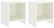 vidaXL Mesas de cabeceira 2 pcs 35x30x40cm madeira pinho maciça branco