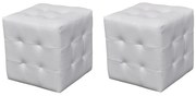 vidaXL Bancos em cubo 2 pcs branco