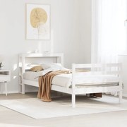 Cama sem colchão 75x190 cm madeira de pinho maciça branco