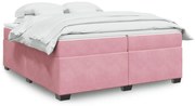 vidaXL Cama com molas/colchão 200x200 cm veludo rosa