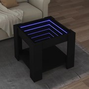 vidaXL Mesa de centro c/ LEDs 53x53x45 cm derivados de madeira preto