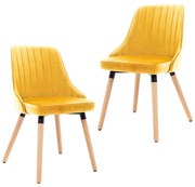 Cadeiras de jantar 2 pcs veludo amarelo