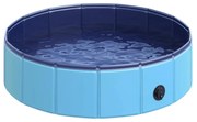 PawHut Piscina Refrescante Cães Ø80x20cm Banheira Portátil PVC Antiderrapante Fácil Montagem Azul | Aosom Portugal