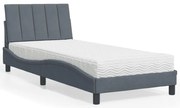 vidaXL Cama com colchão Hanko 80x200 cm veludo cinzento-escuro