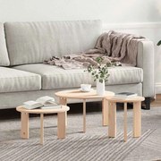 vidaXL Mesa de centro 3 pcs Natural 47,5 x 47,5 x 27 cm