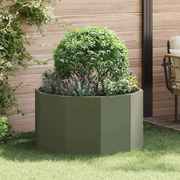 vidaXL Floreira Verde Oliva 90 x 90 x 50 cm Aço