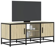 vidaXL Móvel p/ TV 100x35x41 cm deriv. madeira/metal carvalho sonoma