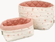 Cestos de arrumação para crianças em algodão Bows, conjunto de 2