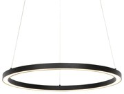Candeeiro de suspensão inteligente preto 60 cm com LED e RGBW - Girello