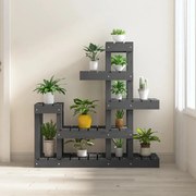 vidaXL Suporte para plantas 92x25x97 cm pinho maciço cinzento