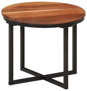 vidaXL Mesa de centro 35x35x30 cm madeira de acácia maciça e ferro