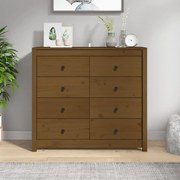 vidaXL Armário de apoio 100x40x90 cm pinho maciço castanho mel