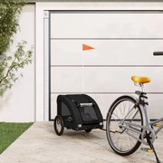 vidaXL Reboque bicicleta p/ animais tecido oxford/ferro preto