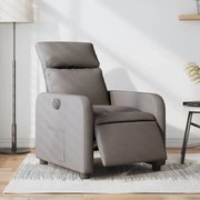 vidaXL Poltrona elétrica reclinável tecido cinzento-acastanhado