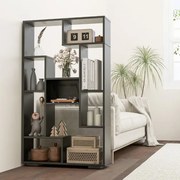 Estante geométrica aberta moderna 70 x 20 x 120 cm para sala de estar e quarto, escritório Preta