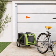 vidaXL Reboque de bicicleta p/ animais tecido oxford/ferro verde/cinza
