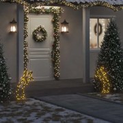 vidaXL Decoração de Natal meteoro c/ luz e estacas 80 luzes LED 62 cm