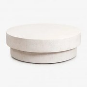Round Concrete Selara Coffee Table Ø120 Cm & Branco - Sklum