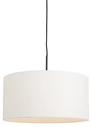 Candeeiro de suspensão moderno preto com abajur branco 50 cm - Combi 1 Moderno