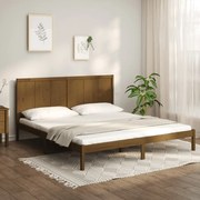 Estrutura de cama 200x200 cm pinho maciço castanho mel