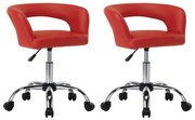 Cadeiras de jantar 2 pcs couro artificial vermelho