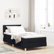 Cama Box Spring com Colchão Preta 90x200 cm Tecido