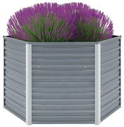 vidaXL Canteiro elevado jardim aço galvanizado 129x129x77 cm cinzento