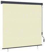 vidaXL Cortina Rolô Exterior Riscas Manual Creme 180 x 250 cm tecido
