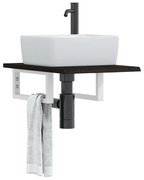 vidaXL Prateleira de parede p/ lavatório aço/madeira carvalho maciça