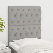 vidaXL Cabeceira de cama 2 pcs tecido 80x7x78/88 cm cinzento-claro