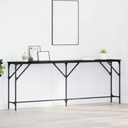 vidaXL Tabela Console Carvalho preto 200 x 29 x 75 cm