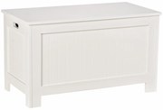 HOMCOM Baú de Armazenamento de Madeira Baú de Arrumação com Dobradiça de Segurança Carga Máxima 20 kg 81x40x46 cm Branco