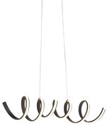 Candeeiro de suspensão design preto regulável com LED grande - Twisted Design,Moderno