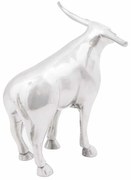 Escultura de Touro vidaXL Prateado 20x17x23 cm em Alumínio