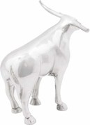vidaXL Escultura de touro Prateado 20 x 17 x 23 cm Alumínio