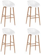 vidaXL Bancos de bar 4 pcs branco