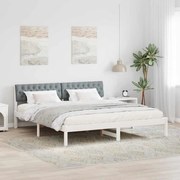 vidaXL Estrutura da cama Branco e cinza claro 180 x 200 cm