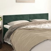 vidaXL Cabeceira de cama 2 pcs veludo 100x5x78/88 cm verde-escuro